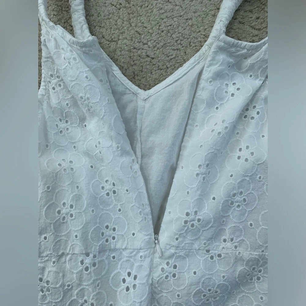 Zara Size 9 White Eyelet Jumpsuit Romper